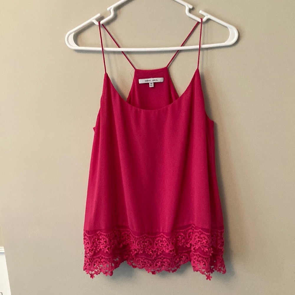 Hot pink tank. Has double layer for protection. Shows off your shoulders